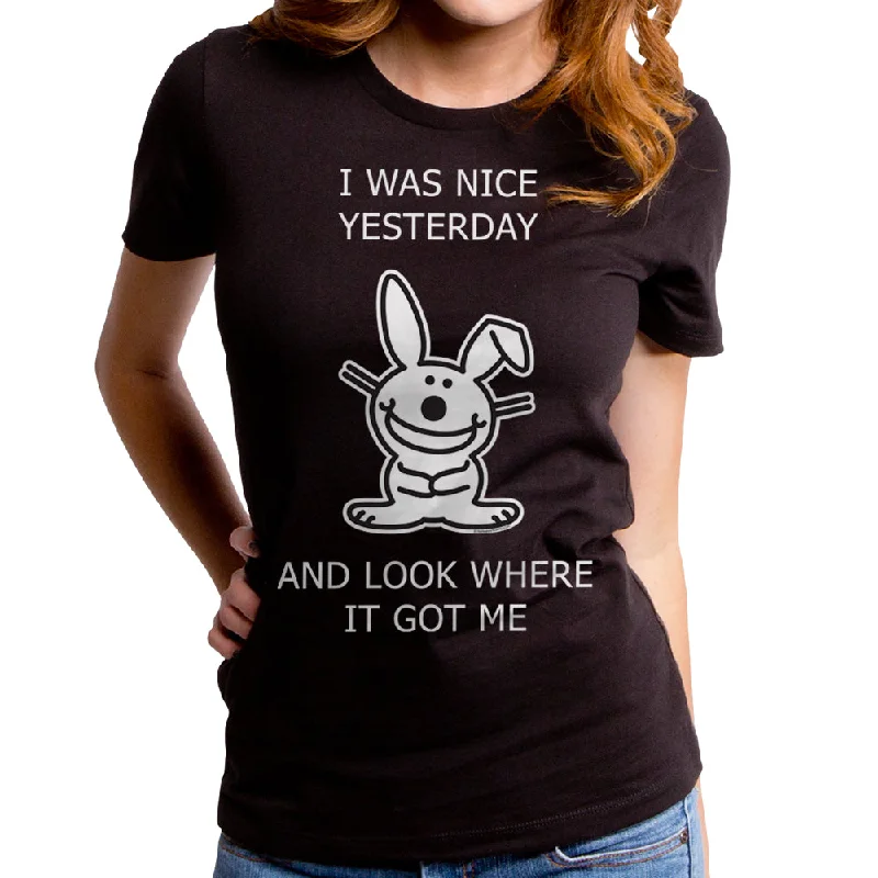 Jim Benton - I Was Nice Yesterday Women's T-Shirt Mesh Canvas Denim