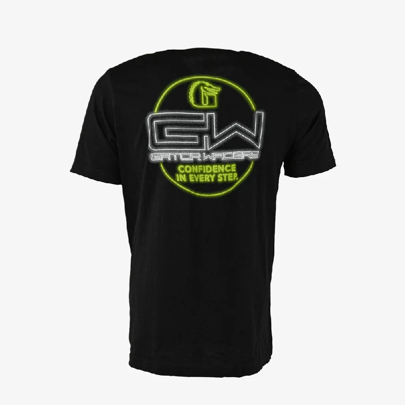 GW Logo Neon Graphic Tee | Heather Black Layered Multi-layer Single Layer