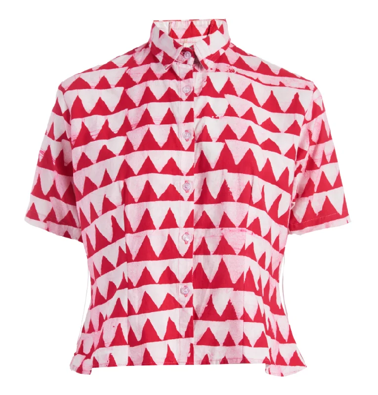 Hand-Batik Cotton Fitted Shirt Modern Contemporary Chic