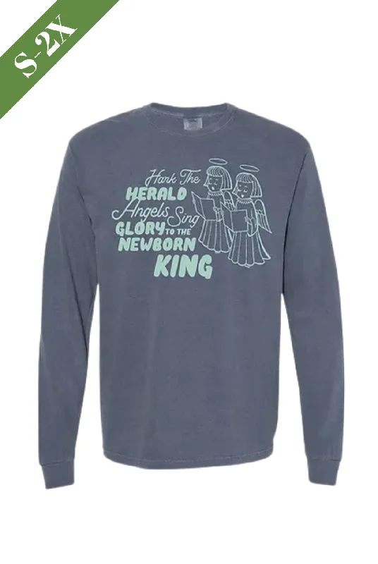 Hark the Herald Angels Sing Tee Houndstooth Herringbone Solid