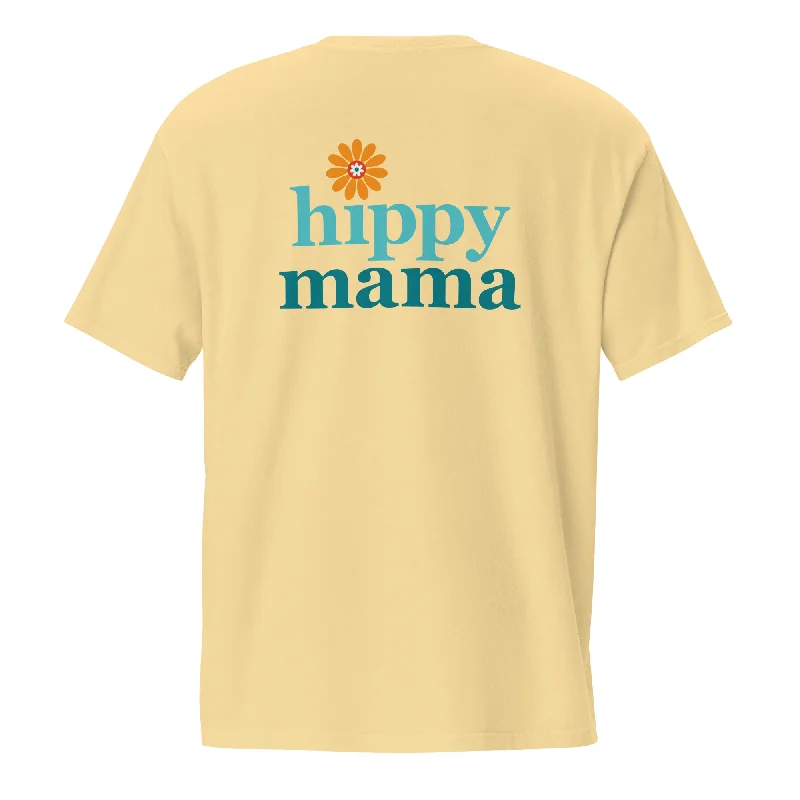 Hippy Mama Pocket Tee Notch Collar Peter Pan Collar Cowl Neck
