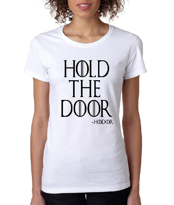 Hold the door Hodor womens t-shirt Zippered Buttoned Snapped