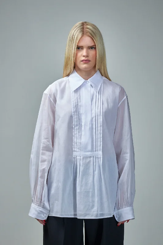 Pleated Shirt Embroidered Appliqued Beaded