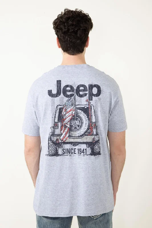 Jeep USA T-Shirt in Heather Grey | 2824-HEATHERGREY Modern Contemporary Chic