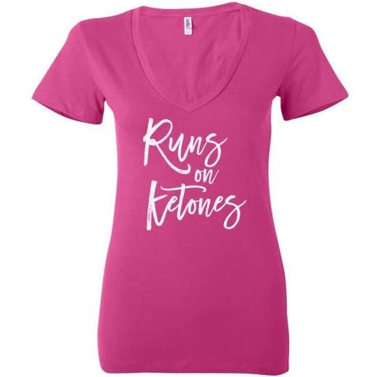Ladies Keto TShirt Runs On Ketones, Light on Dark Welt Pockets Slit Pockets Flap Pockets Ladies Keto TShirt Runs On Ketones, Light on Dark Welt Pockets Slit Pockets Flap Pockets