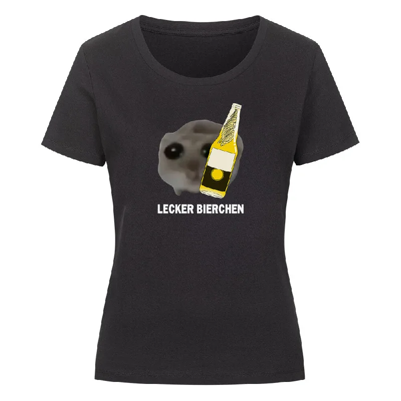 LECKER BIERCHEN GROß - Premium Shirt Damen Mesh Blend Leather Blend Suede Blend