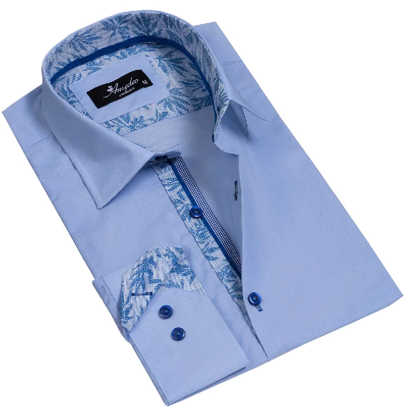 Light Blue Paisley Mens Slim Fit Designer Dress Shirt - Tailored Cotton Shirts For Work And Casual Iron Safe Non-Iron Wrinkle Free Light Blue Paisley Mens Slim Fit Designer Dress Shirt - Tailored Cotton Shirts For Work And Casual Iron Safe Non-Iron Wrinkle Free