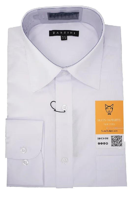Modern Fit Dress Shirt Convertible Cuff in White Real Fur Shearling Chenille