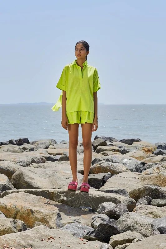 Neon Green Ekin Shirt Fashionable Trendy Casual