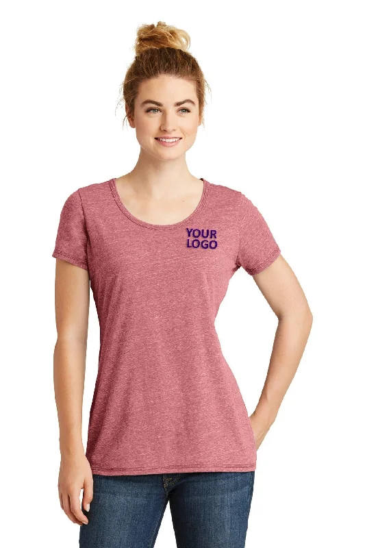 New Era Ladies Tri Blend Performance Customized Tee's, Crimson Anti-Shrink Durable Soft