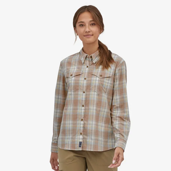 Patagonia Women's Long Sleeve Sun Stretch Shirt 30 UPF Ribbed T-Shirt High Neck Heavyweight