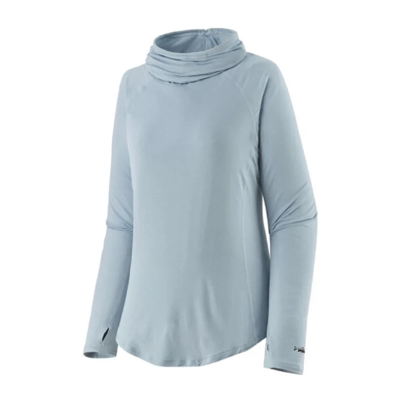 Patagonia Women's Tropic Comfort Natural UPF Shirt - Steam Blue Solid Print Embellished Patagonia Women's Tropic Comfort Natural UPF Shirt - Steam Blue Solid Print Embellished