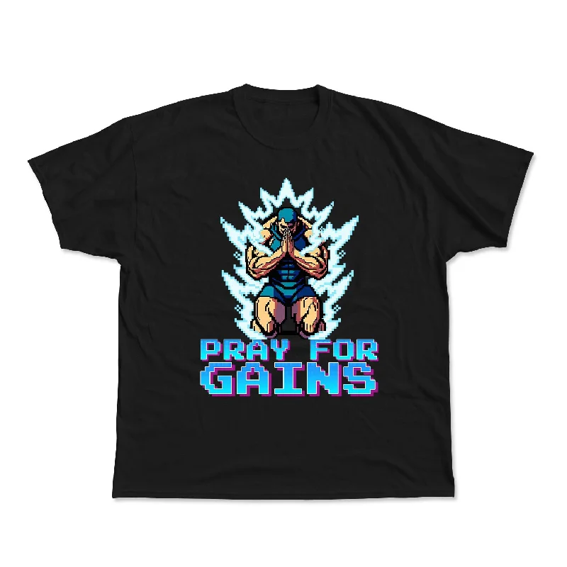Pray For Gains Premium Tee Rayon Velvet Corduroy