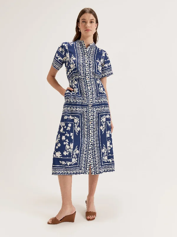 Riviera Scarf Shirtdress Zippered Buttoned Snapped