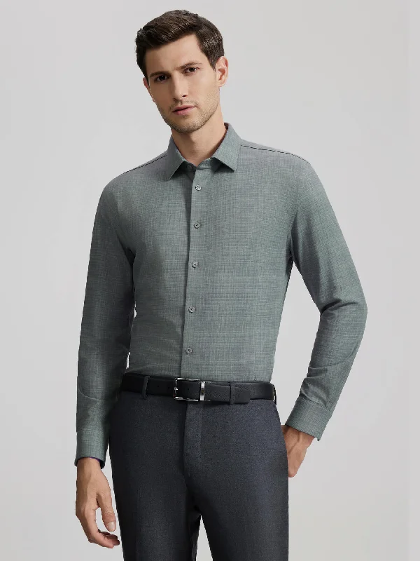 Silver Grey Cashmere Stretch Shirt Terry Blend Velvet Blend Canvas Blend