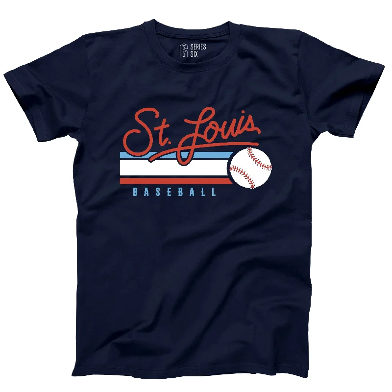 St. Louis Baseball Script Unisex Short Sleeve T-Shirt Real Fur Shearling Chenille