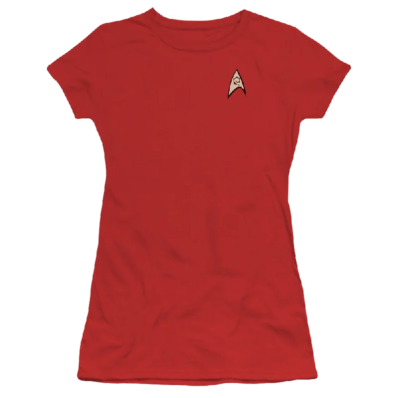 Star Trek The Original Series Engineering Uniform - Juniors T-Shirt Welt Pockets Slit Pockets Flap Pockets