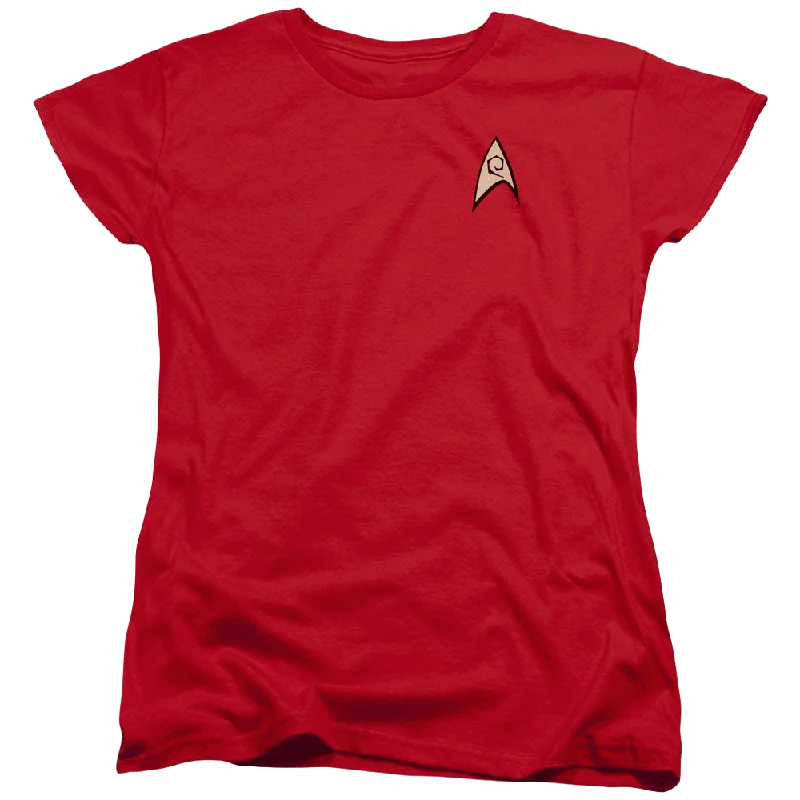 Star Trek The Original Series Engineering Uniform - Women's T-Shirt Fleece Fabric Down Fabric Feather Fabric Star Trek The Original Series Engineering Uniform - Women's T-Shirt Fleece Fabric Down Fabric Feather Fabric