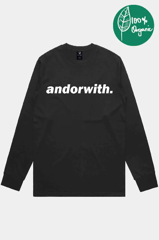 Statement L/S Tee Organic Black Spandex Blend Rayon Blend Denim Blend