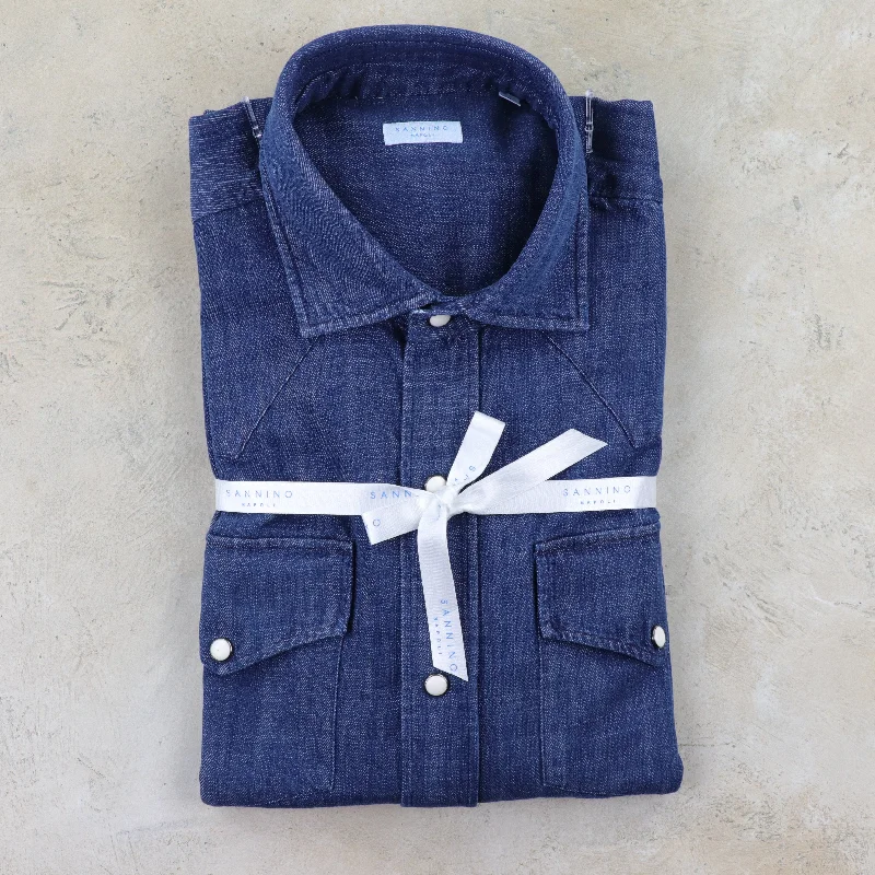 Sunset Organic Denim Western Shirt Cashmere Blend Cotton Blend Poly Blend