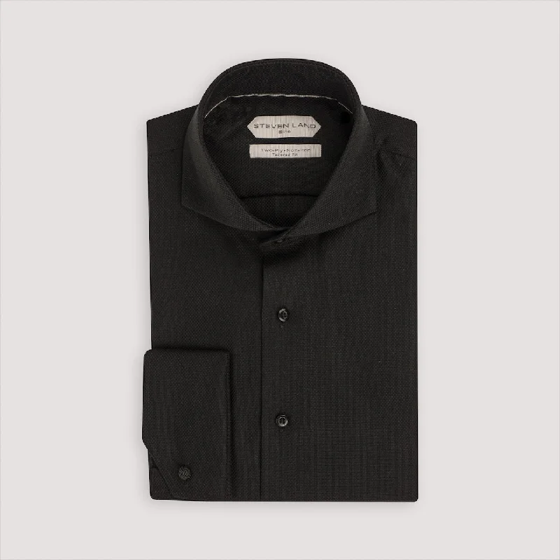 The Augustus Dress Shirt | Cutaway Collar | Angled French Cuff | 100% Cotton | Black V-Neck T-Shirt Long Sleeve Cotton The Augustus Dress Shirt | Cutaway Collar | Angled French Cuff | 100% Cotton | Black V-Neck T-Shirt Long Sleeve Cotton