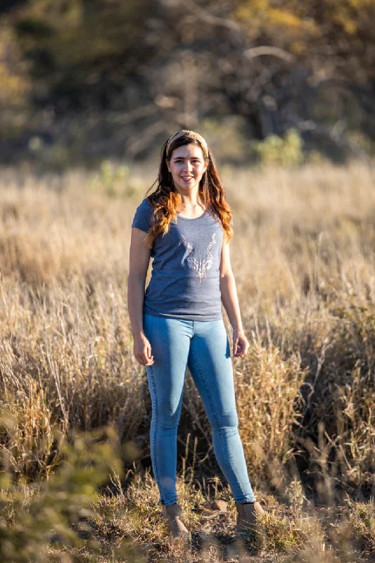 The Kudu Navy Scooped Neck T Shirt (End of Range) Cozy Warm Stylish