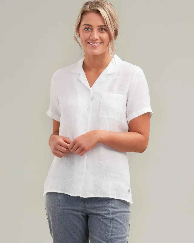 LINEN BREEZY SS SHIRT Ribbed T-Shirt High Neck Heavyweight