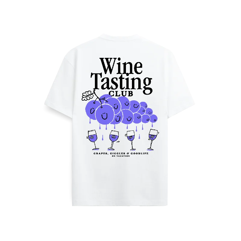 Wine Tasting T-Shirt - White Front Pockets Side Pockets Patch Pockets