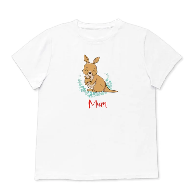 Women Aussie Animals T-Shirt - Kangaroo Plaid T-Shirt Polka Dot Checkered