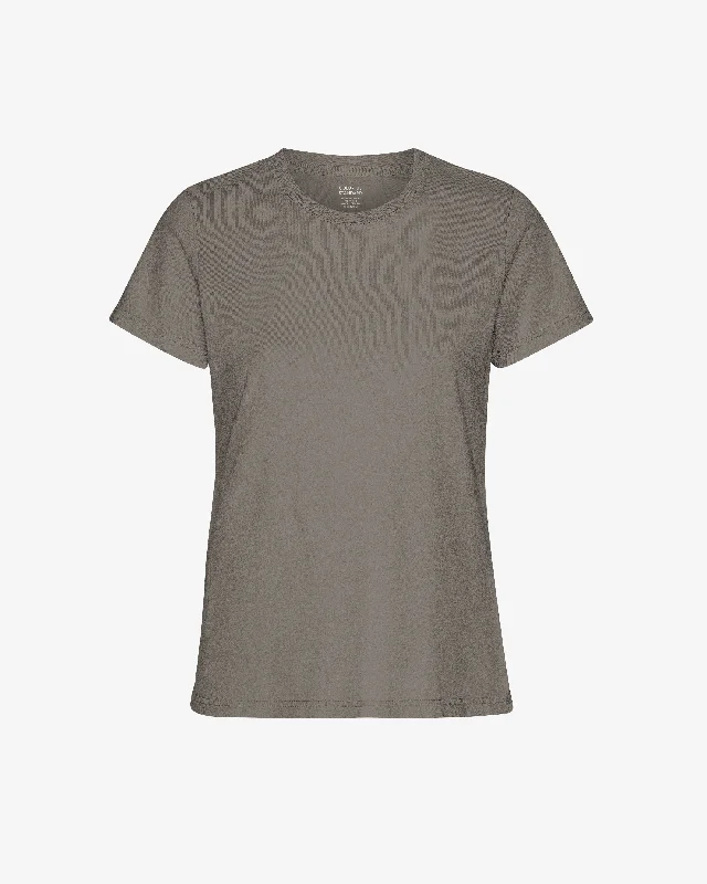 Women Light Organic Tee - Misty Brown Jersey Fabric Tulle Fabric Batik Fabric