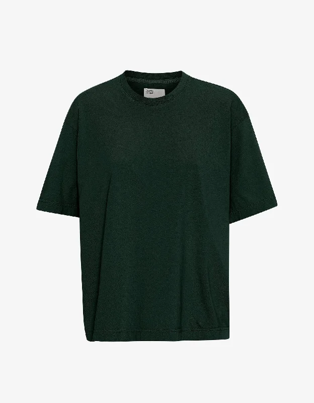 Oversized Organic T-Shirt - Hunter Green Houndstooth Herringbone Solid