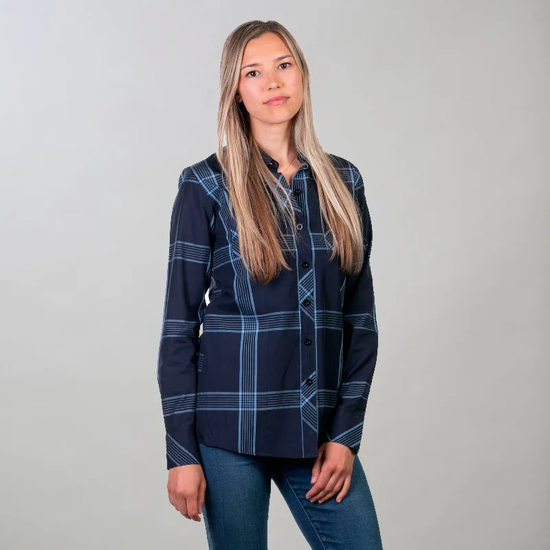 Women's Breeze Shirt- Ocean Blue Cashmere Blend Cotton Blend Poly Blend