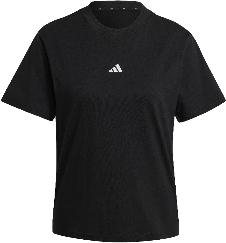 Women's Essentials Small Logo Cotton T-Shirt Zippered Buttoned Snapped