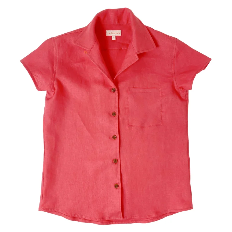 Women's Linen Camp Shirt Casual Formal Business