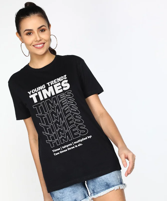 Womens Over Size Half Sleeve Printed T.shirts (Black) Mesh Blend Leather Blend Suede Blend Womens Over Size Half Sleeve Printed T.shirts (Black) Mesh Blend Leather Blend Suede Blend