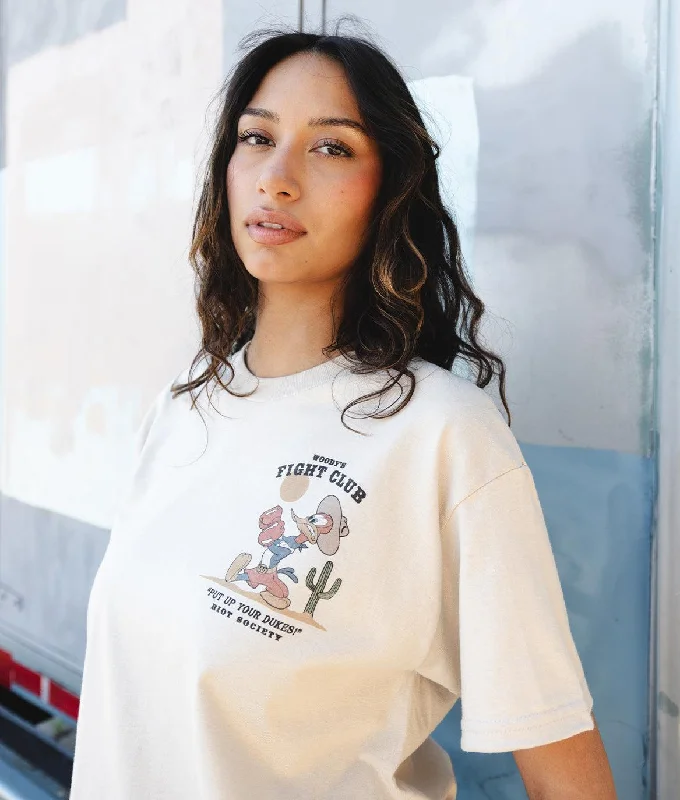 Woody Woodpecker's Western Fight Club Womens Tee Houndstooth Herringbone Solid
