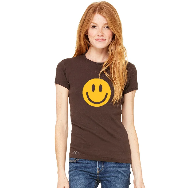 Zexpa Apparel™ Funny Smiley Face Super Emoji Women's T-shirt Funny Tee Zippered Buttoned Snapped Zexpa Apparel™ Funny Smiley Face Super Emoji Women's T-shirt Funny Tee Zippered Buttoned Snapped