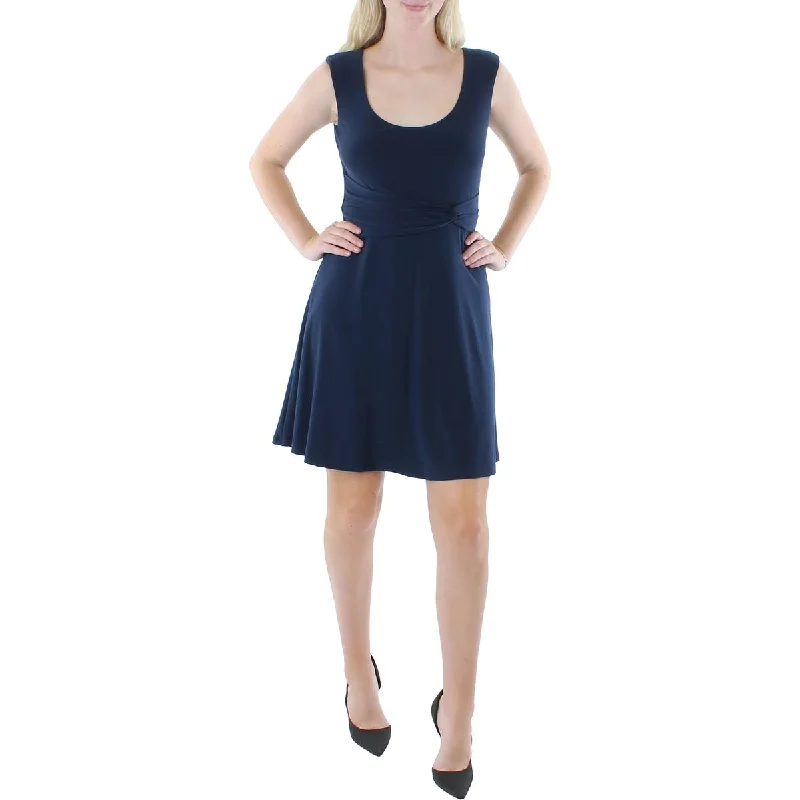 Womens Scoopneck Knee-Length Fit & Flare Dress