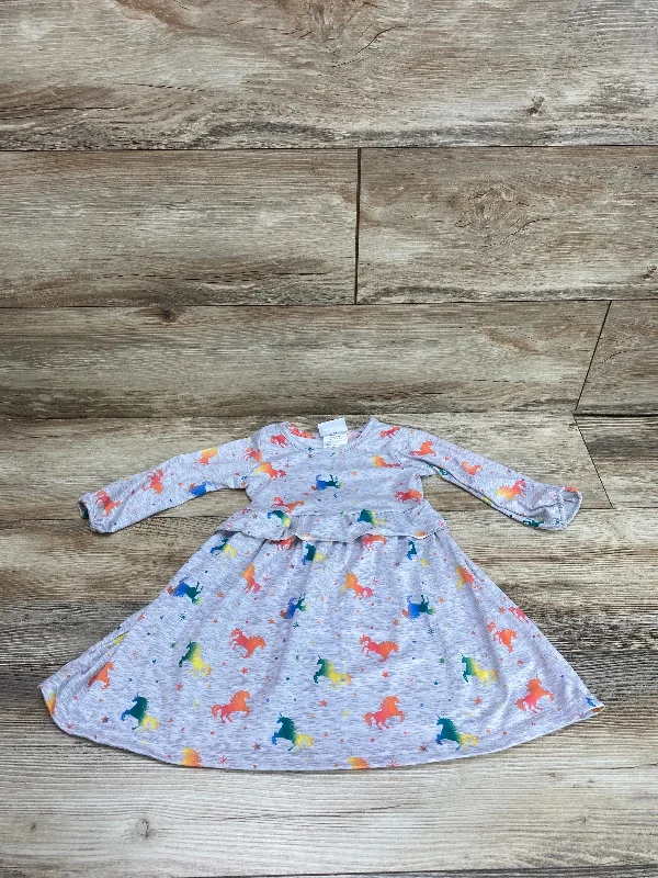 Blueberi Boulevard Unicorn Print Dress Grey sz 2T
