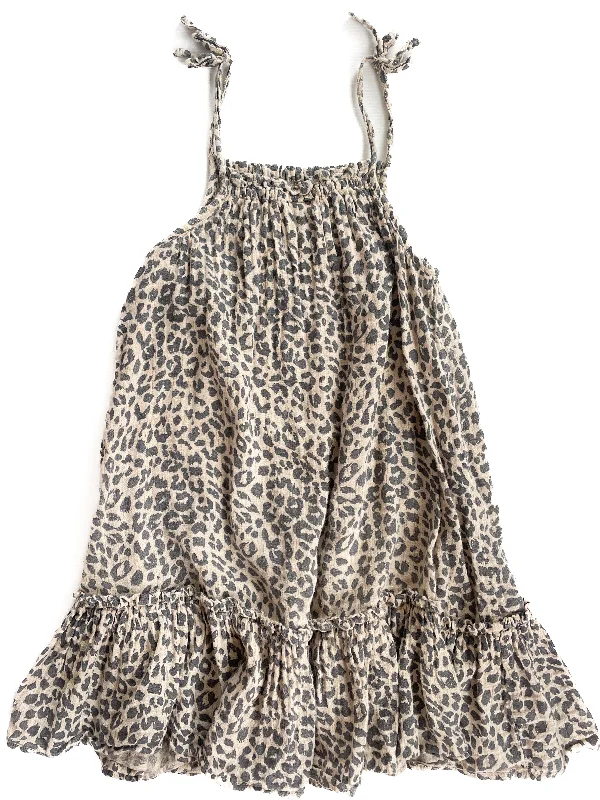 Cotton on leopard tiered dress (7Y)