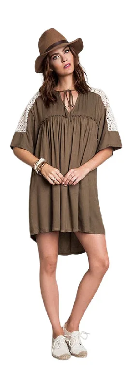 Crochet Baby Doll Dress, Olive