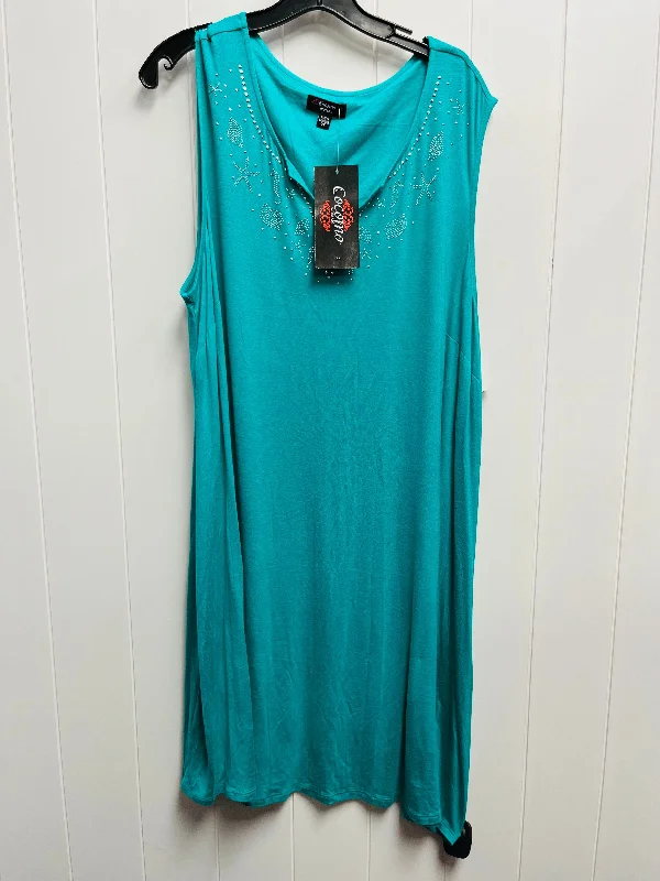 Dress Casual Short By Cocomo In Teal, Size: 2x