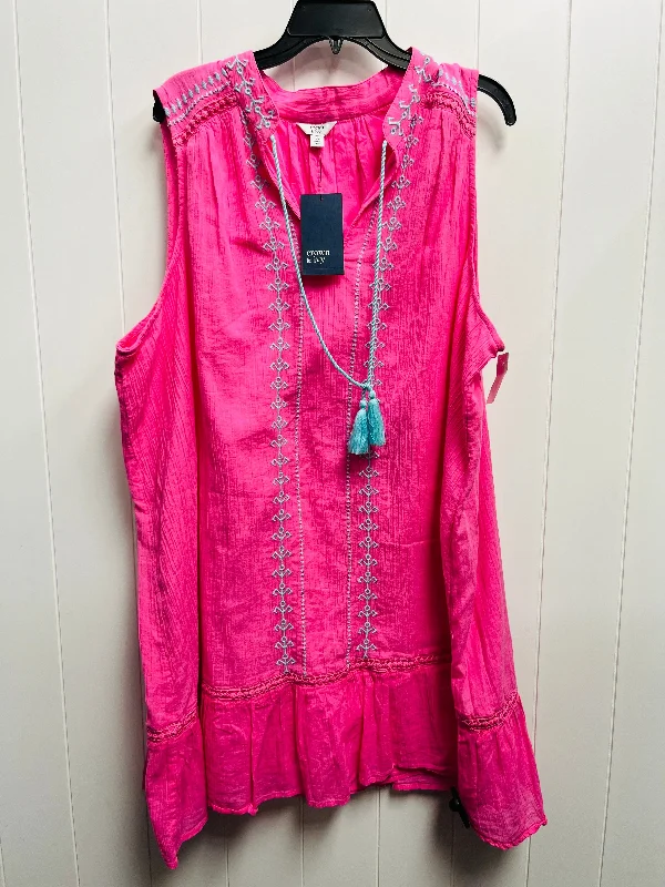 Dress Casual Short By Crown And Ivy In Pink, Size: 3x