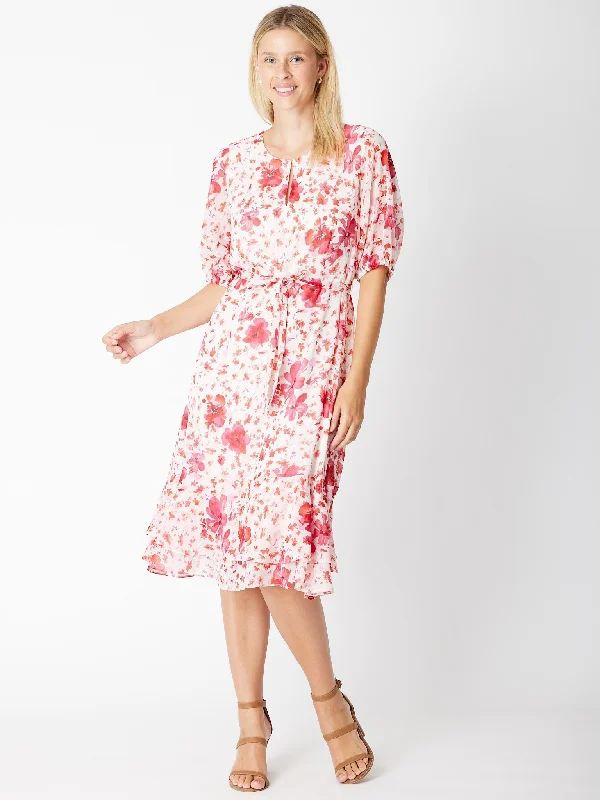 Frill Hem Dress - 30553 Lipstick