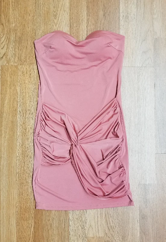 Front Tie Strapless Dress