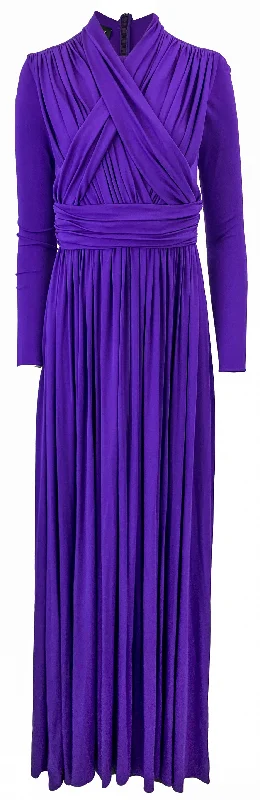 Giambattista Valli Draped Jersey Dress in Violet