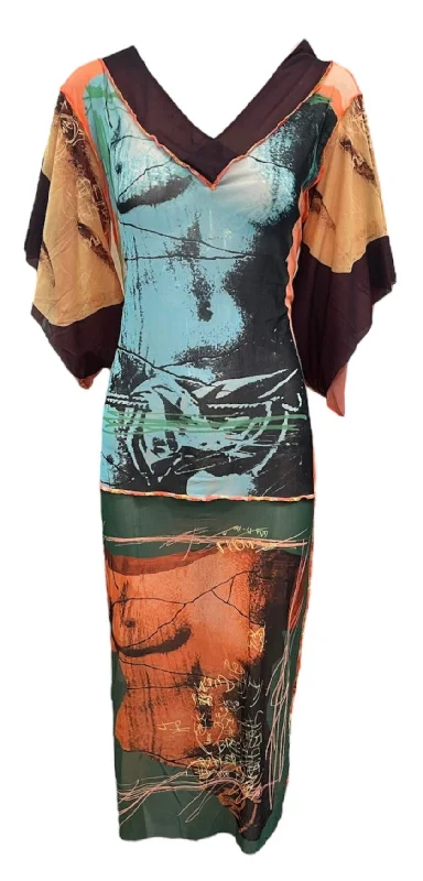 Jean Paul Gaultier Maille Spring 1999 Venus de Milo Print Mesh Dress