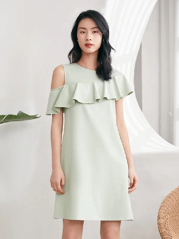 Knitted Asymmetric Sleeve Dress