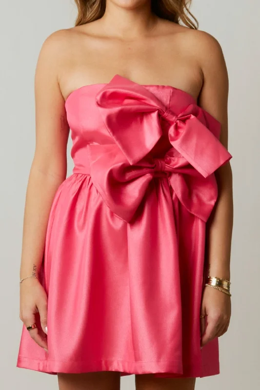 Double Bow Strapless Dress