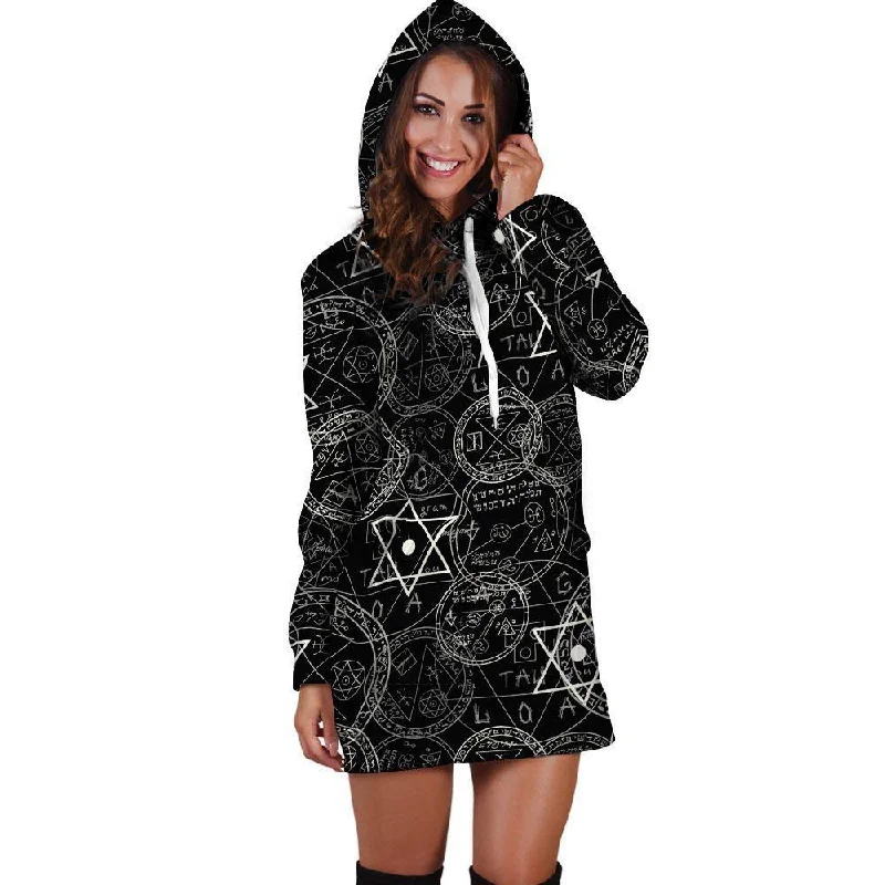 Pentagram Gothic Witch Hoodie Dress